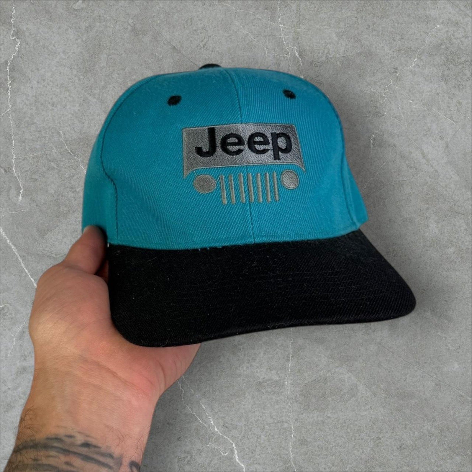 Vintage Turquoise Jeep Hat Snapback