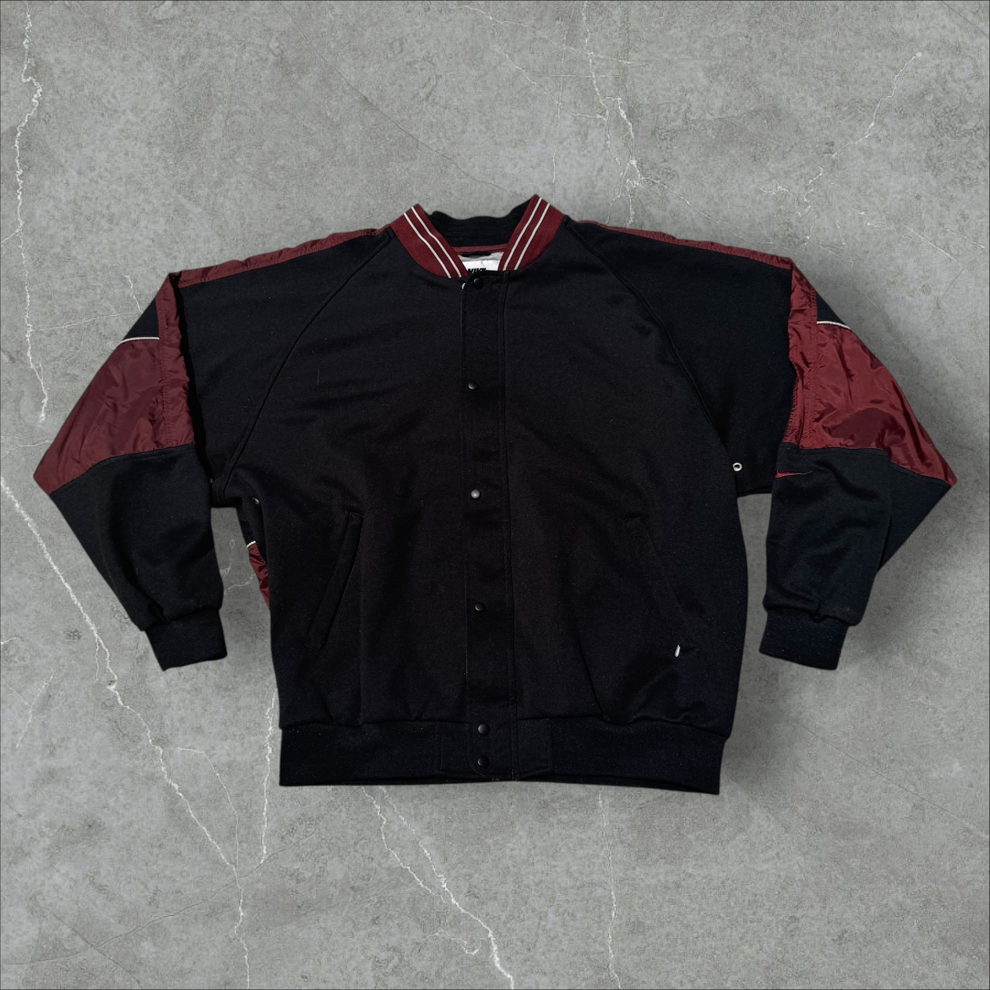 Nike Nylon Full Zip & Button Bomber Jacket XL