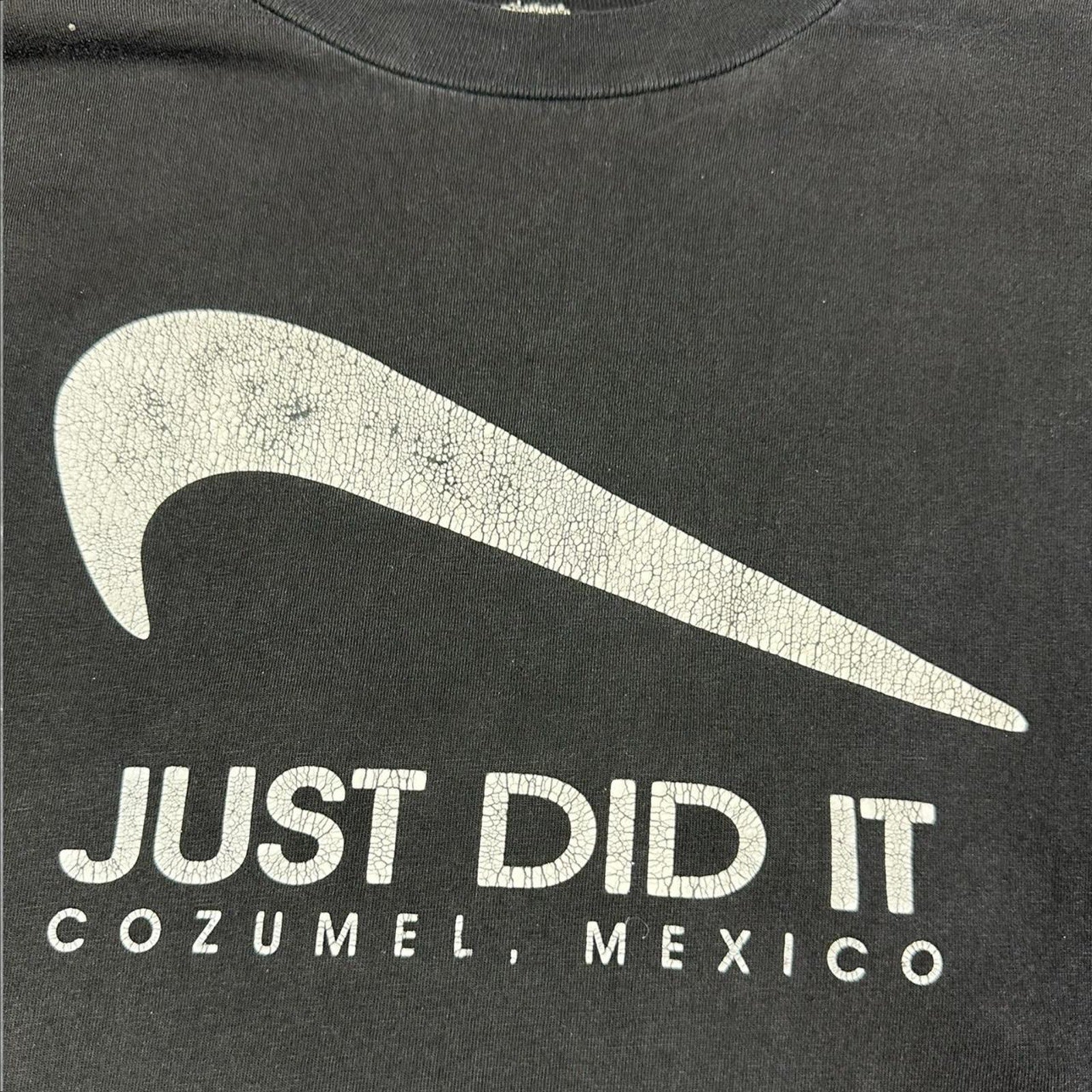 Vintage NIKE “Just Did It” Tee Cozumel Mexico. Upside Down