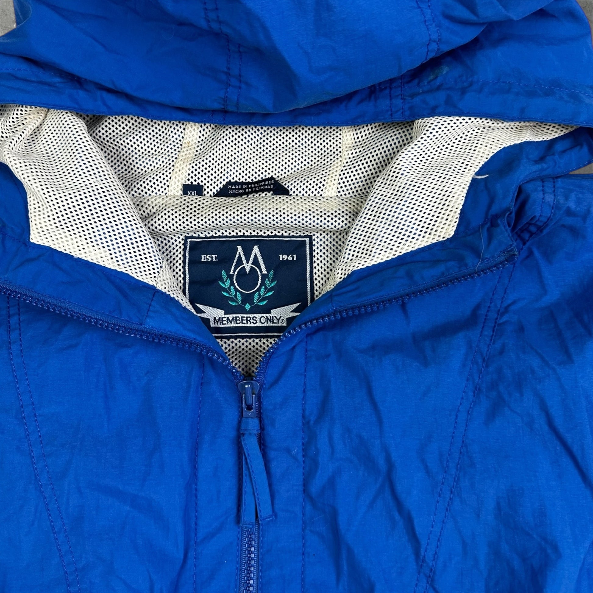 Vintage 90s Members Only Hooded Zip Jacket