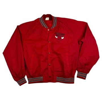 Chicago Bulls Chalkline Satin Bomber Jacket 90s