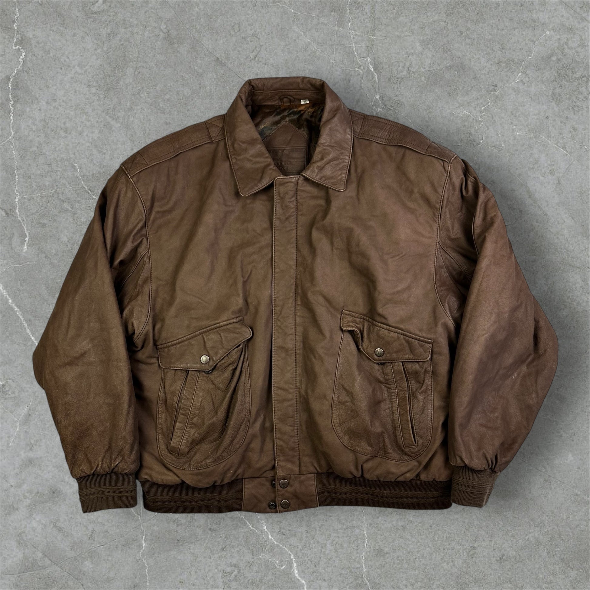 RoundTree Yorke Genuine Leather Jacket Brown