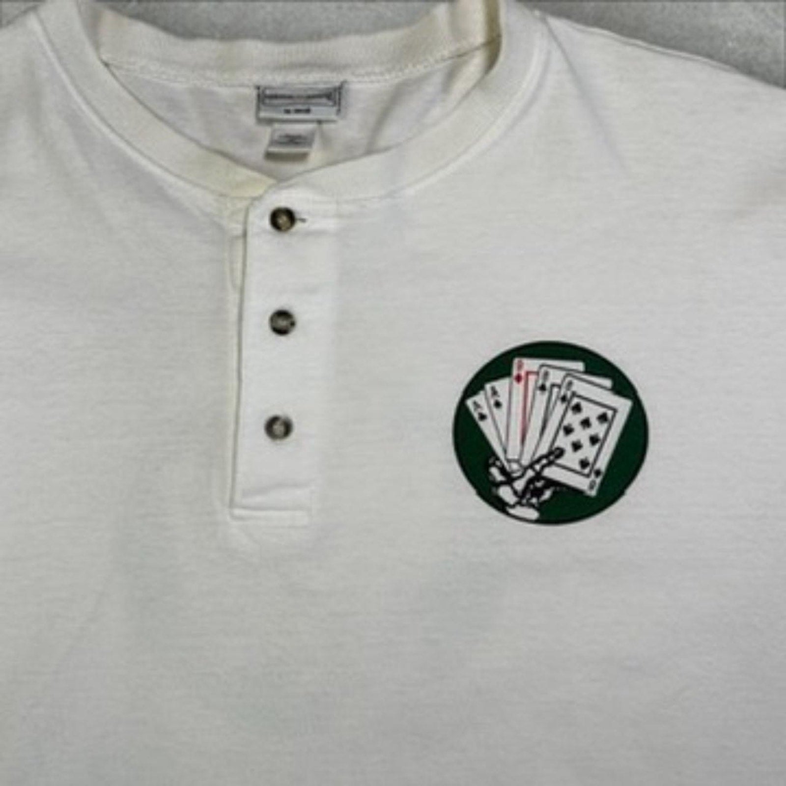 Vintage Biker Gang Henley Button "Deacons of Deadwood" Texas Shirt