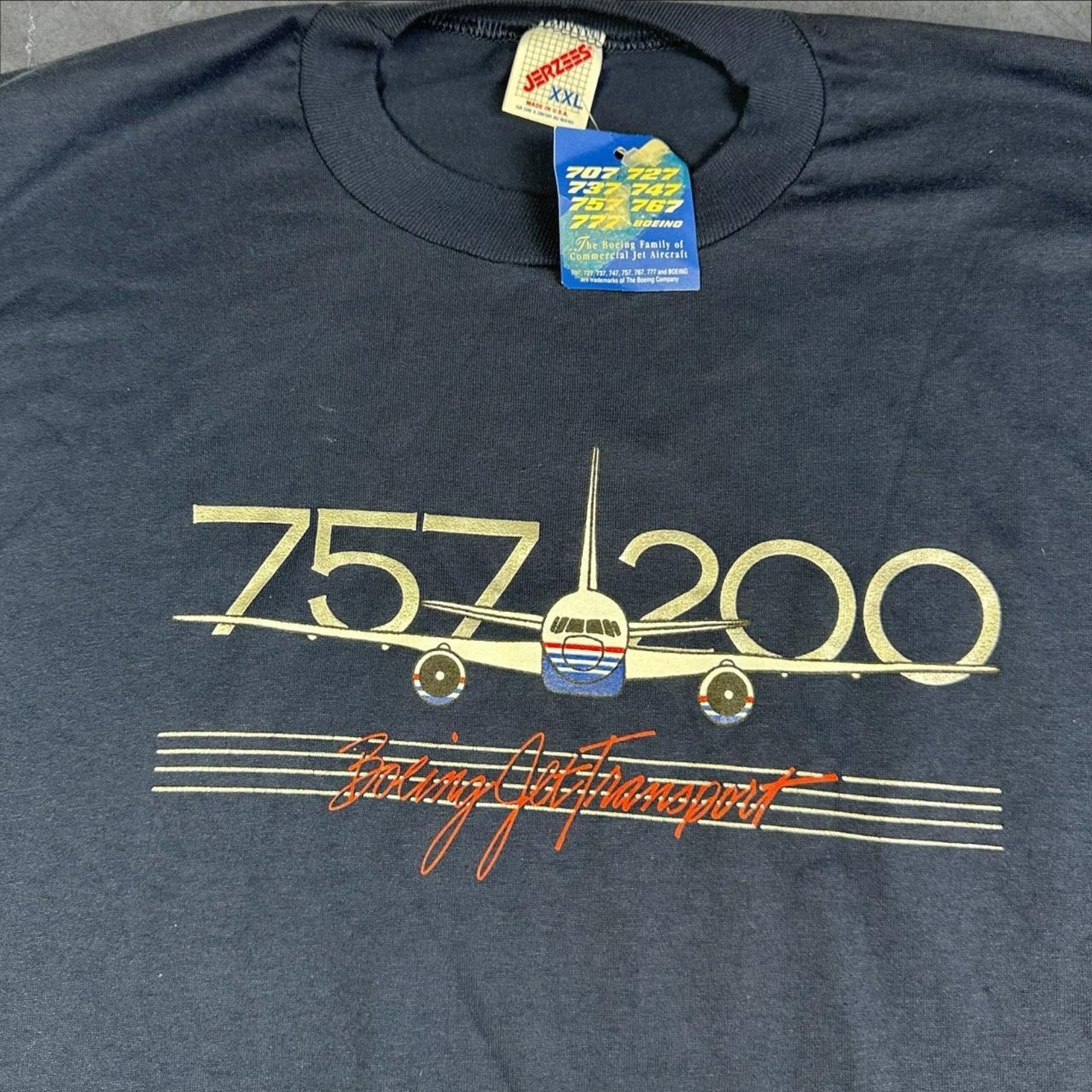 Vintage Boeing Jet Transport T-Shirt Jerzeez (New With Tags) single stitch
