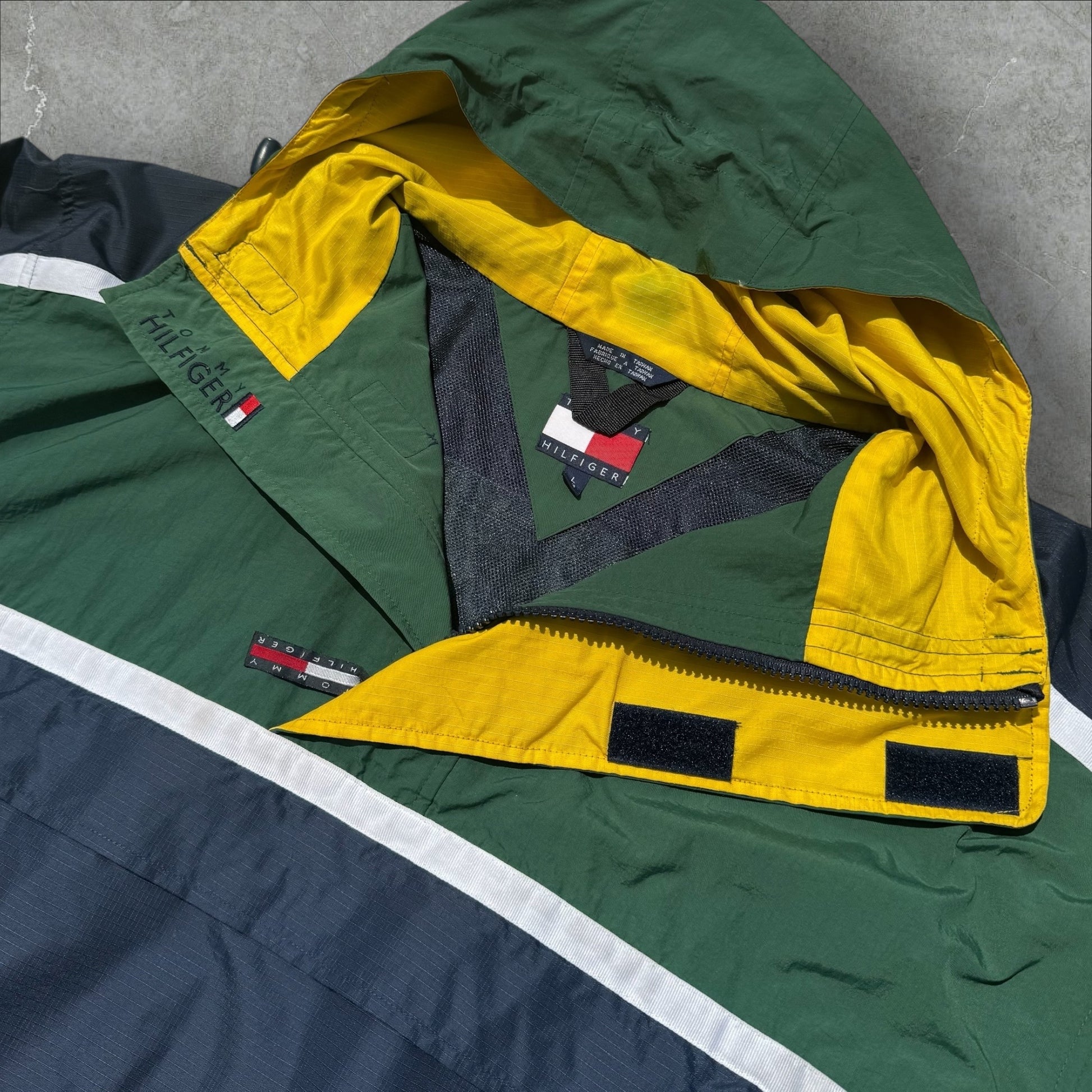 Vintage Tommy Hilfiger Sailing Gear Jacket Green and Blue