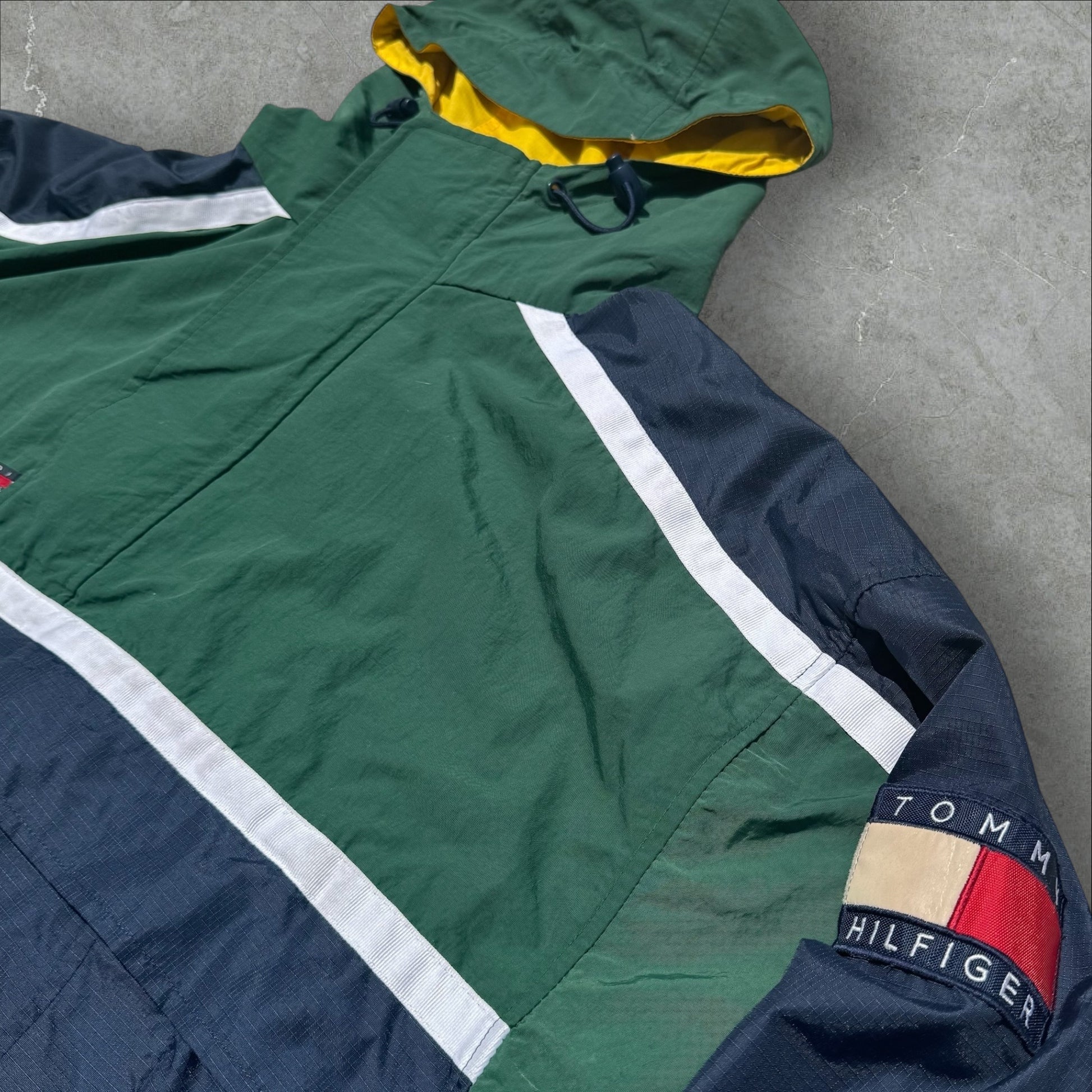 Vintage Tommy Hilfiger Sailing Gear Jacket Green and Blue