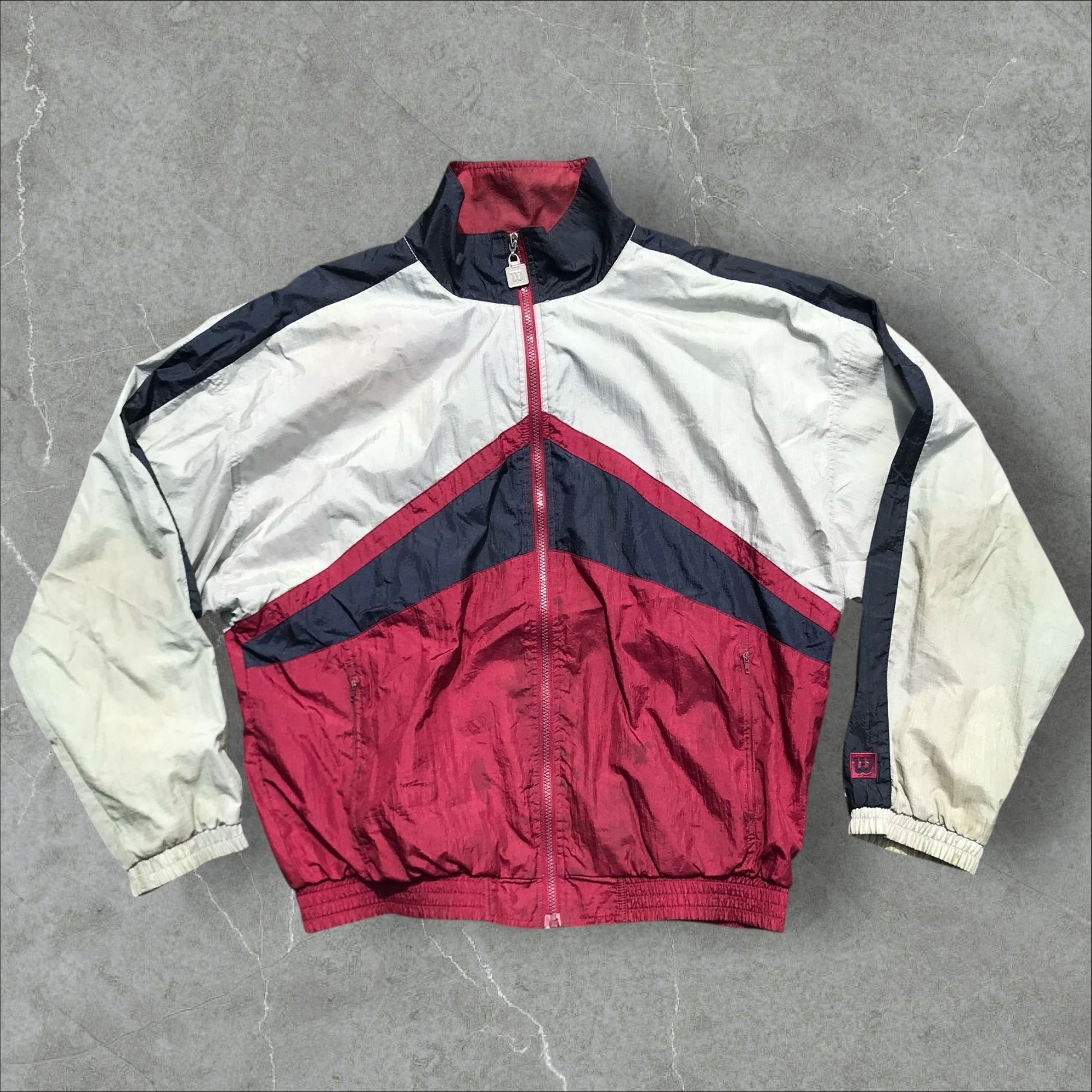 Vintage Wilson Windbreaker Jacket red and white
