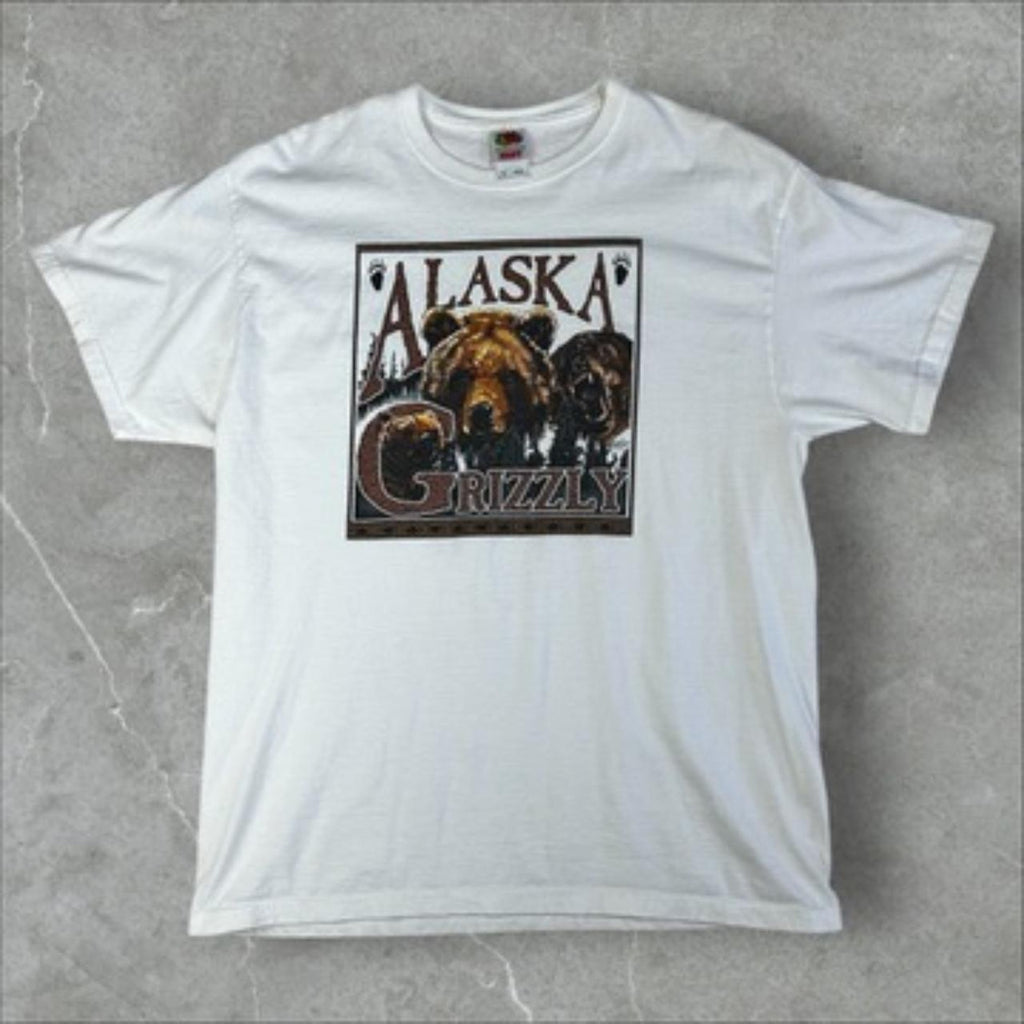 Vintage 2000 Alaska Grizzly Tee White