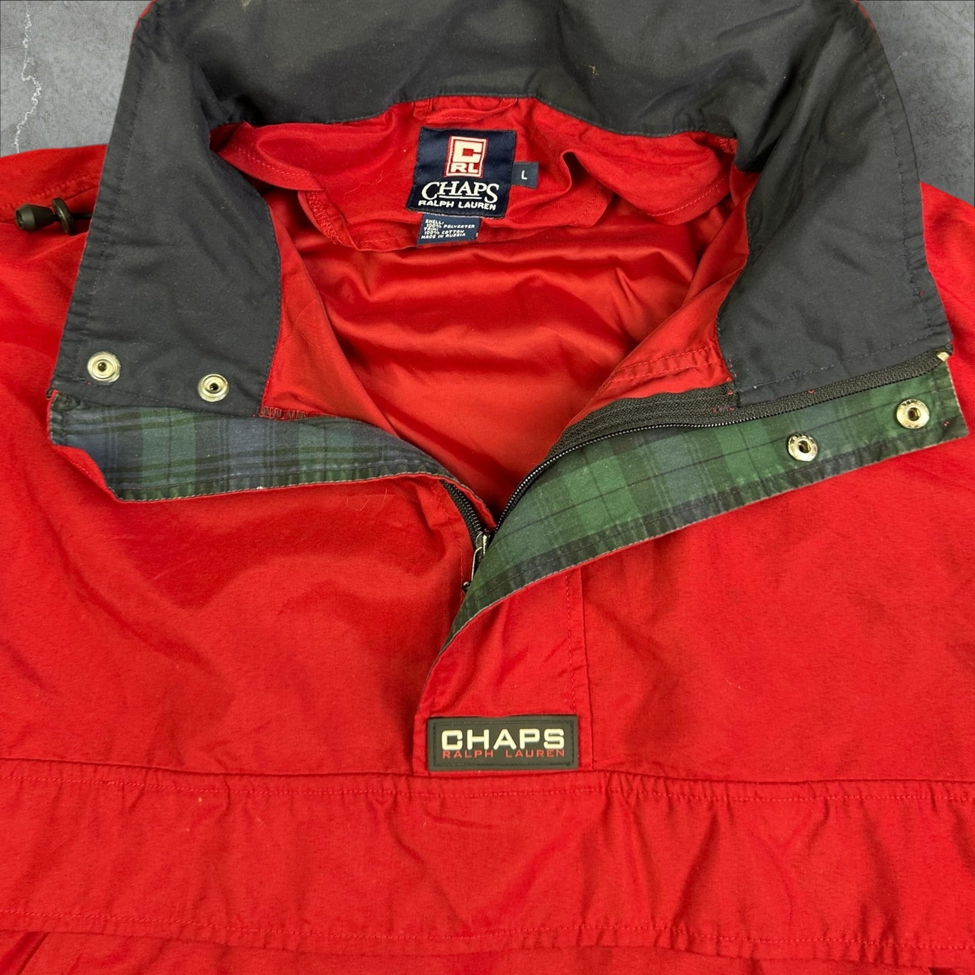 Chaps Ralph Lauren 1/4 Zip Pullover W/ Hoodie