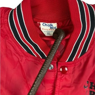 Chicago Bulls Chalkline Satin Bomber Jacket 90s