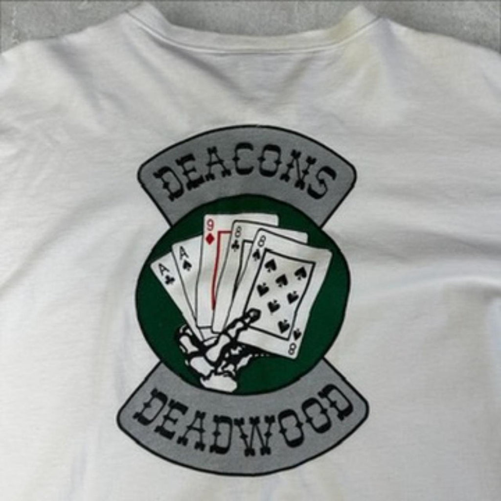 Vintage Biker Gang Henley Button "Deacons of Deadwood" Texas Shirt