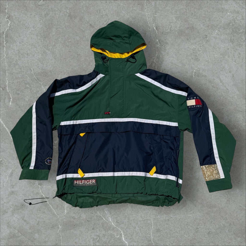 Vintage Tommy Hilfiger Sailing Gear Jacket Green and Blue