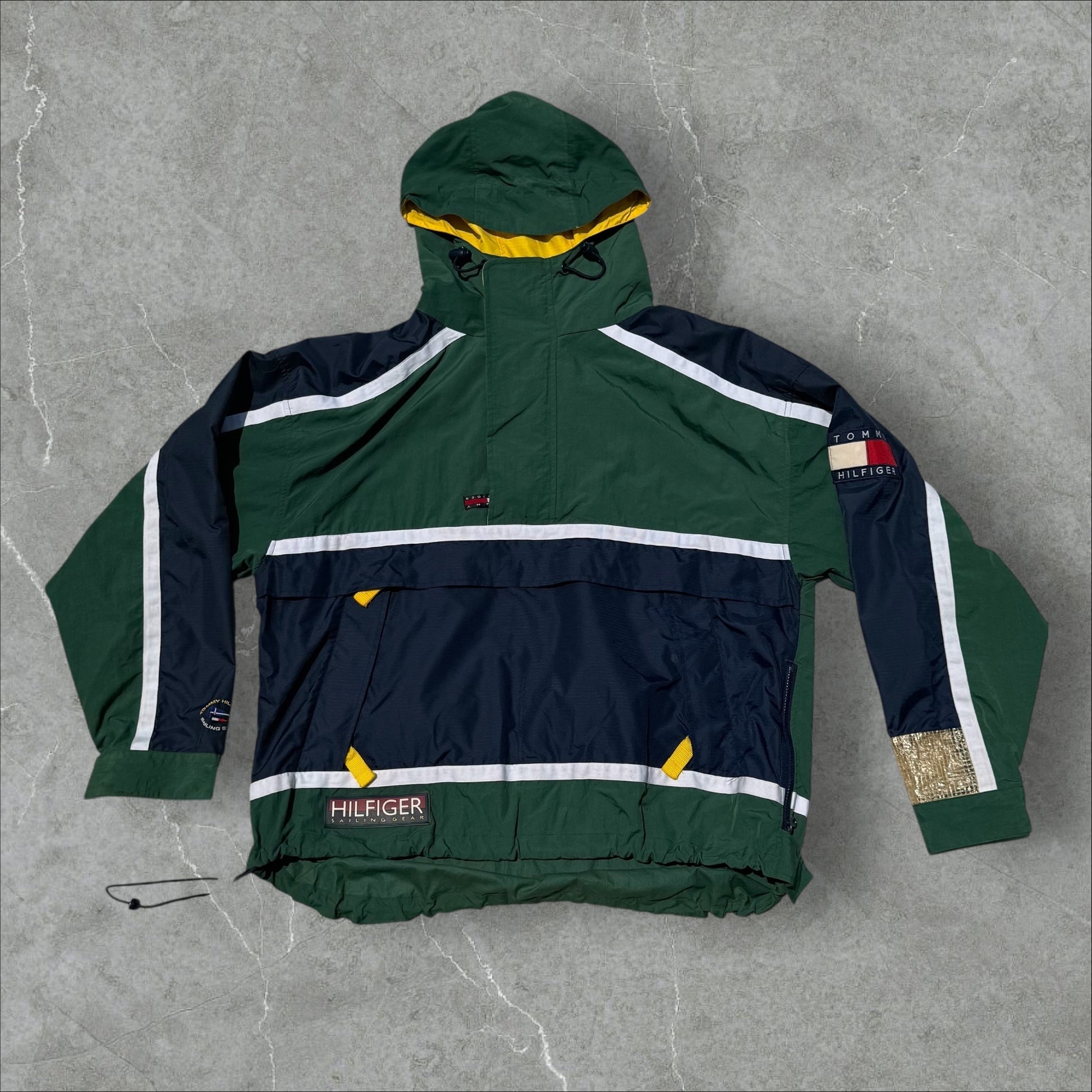 Vintage Tommy Hilfiger Sailing Gear Jacket Green and Blue