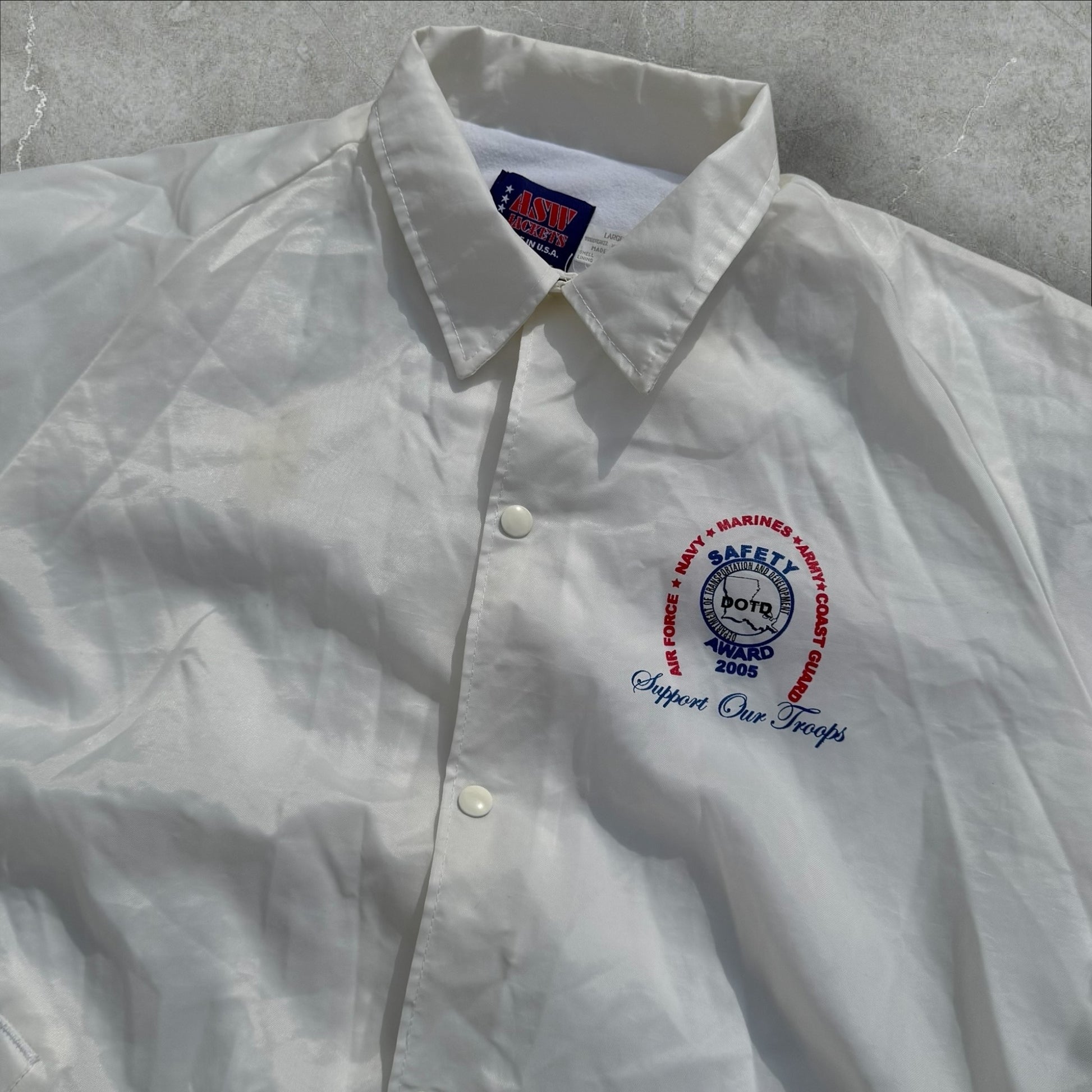 Vintage ASW Windbreaker Jacket "Support Our Troops" Large
