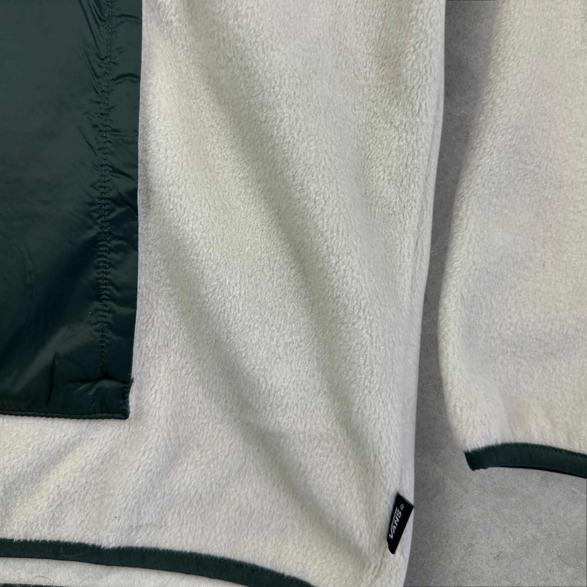 Vans Mammoth Fleece Cream & Green Anorak Jacket Large
