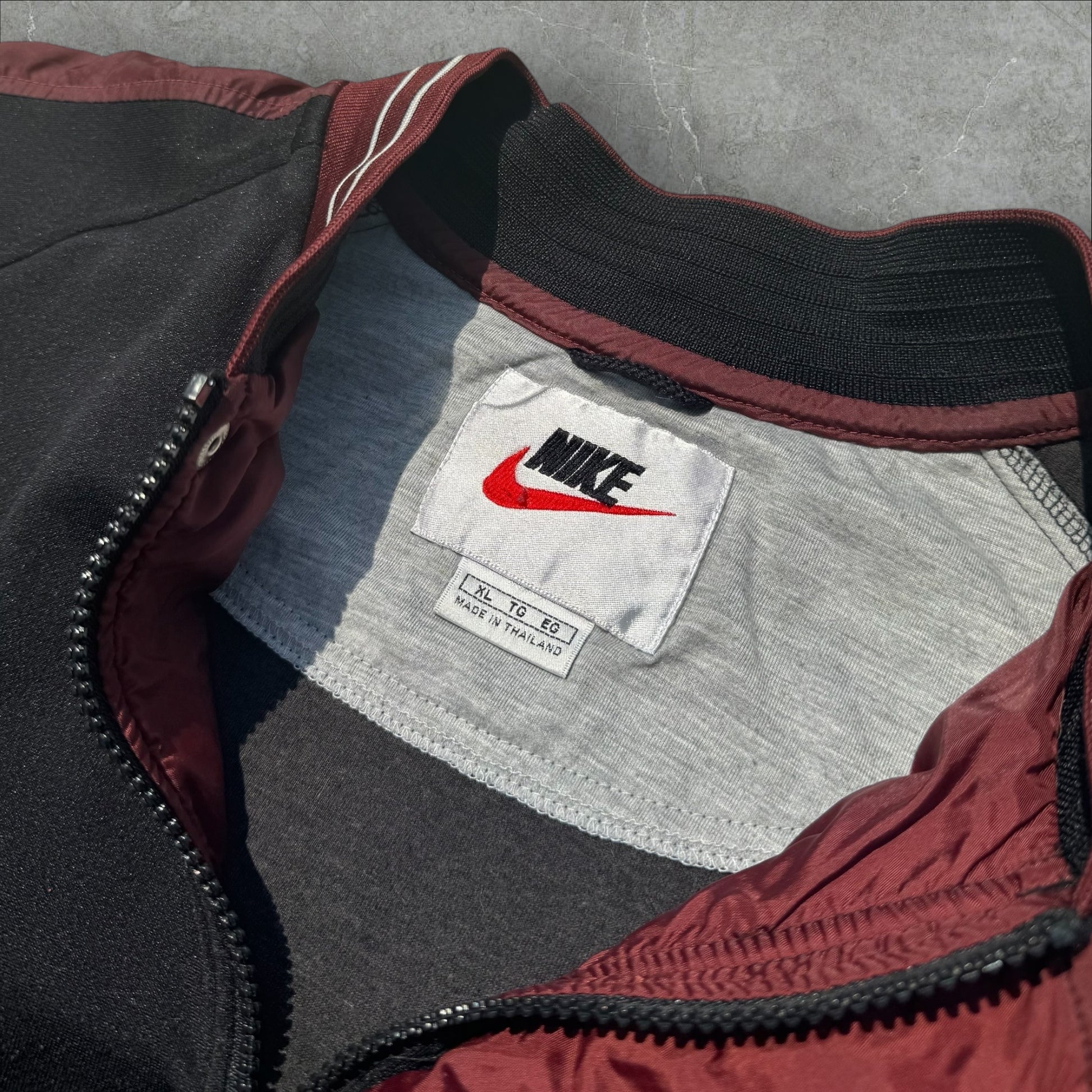 Nike Nylon Full Zip & Button Bomber Jacket XL