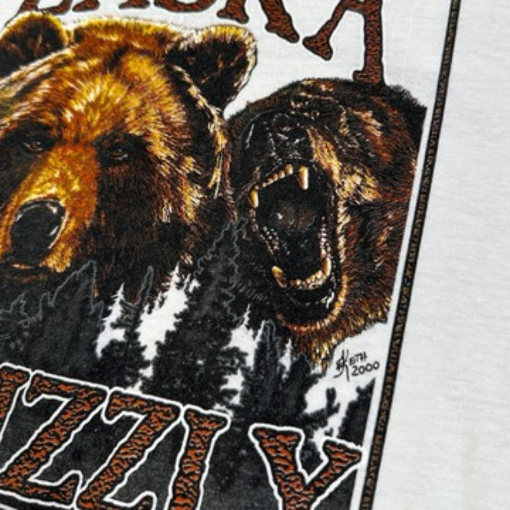 Vintage 2000 Alaska Grizzly Tee White