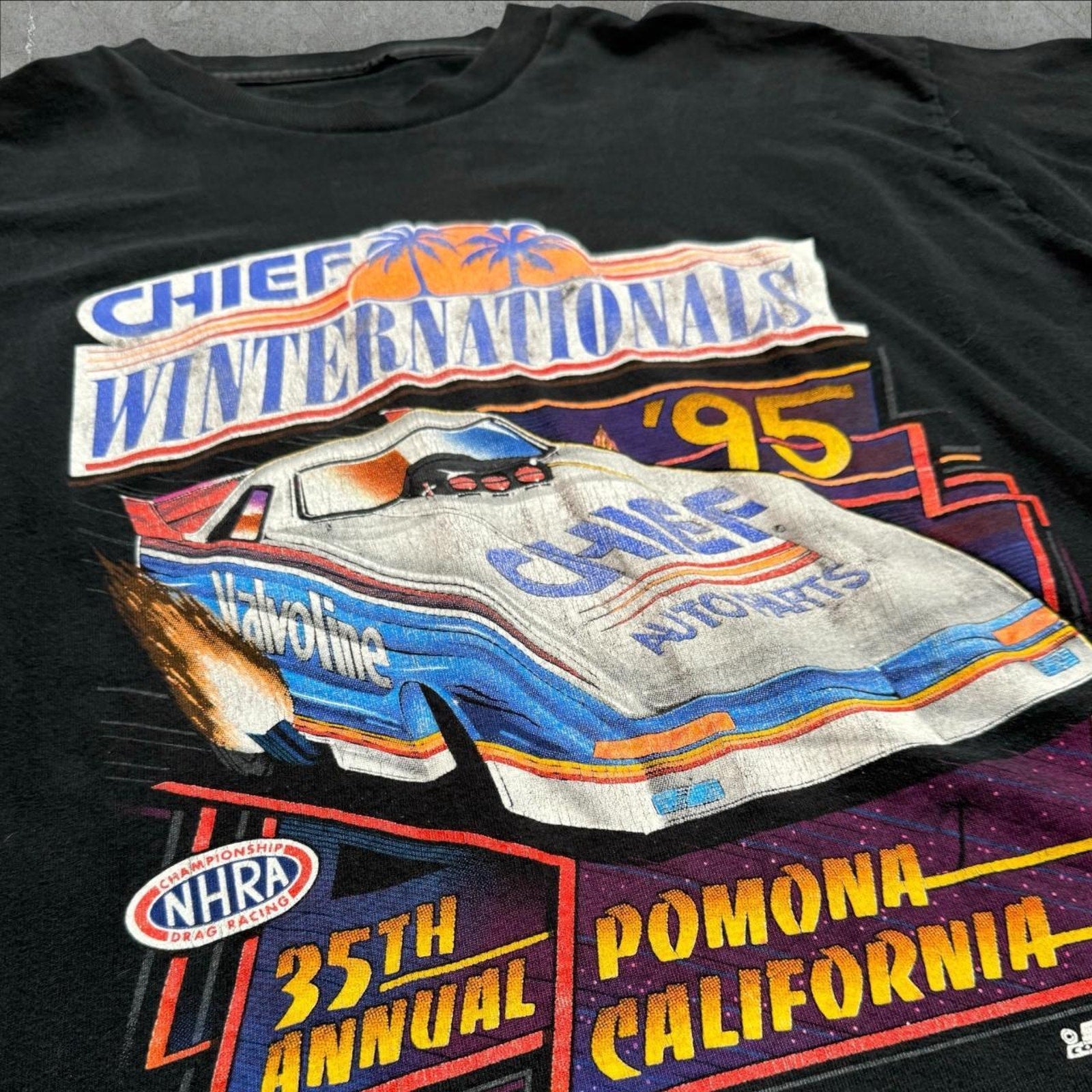 Vintage 1995 NHRA International Houston Racing Tee XL